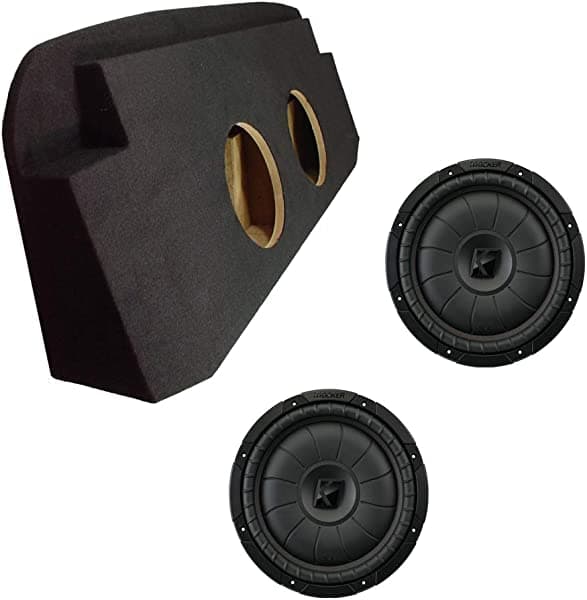 American Sound Connection Compatible con Chevy Avalanche 02-09, dual 12" Kicker CVT12 subwoofer detrás del asiento, caja para subwoofer 1600 watts pico Kicker-Package-1108