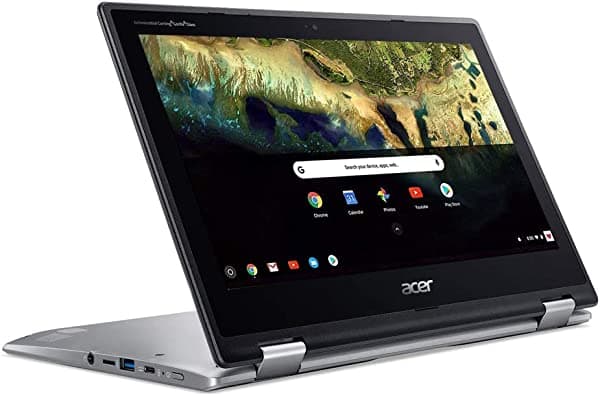 Acer Chromebook Spin 11 2021 con pantalla táctil 2 en 1, Intel Celeron N3350, 4 GB de RAM, 32 GB eMMC, WiFi, Bluetooth, Chrome OS + NexiGo paquete de tarjetas MicroSD de 128 GB (plateado)