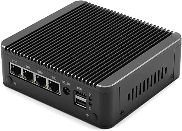 Micro Firewall Appliance, Mini PC, OPNsense, VPN, Router PC, Intel Celeron N4500, HUNSN RS40, AES-NI, 4 x 2.5GbE I225, consola, 4 x USB, Mini DP, HDMI, ranura SIM, 16G RAM, SSD 512G