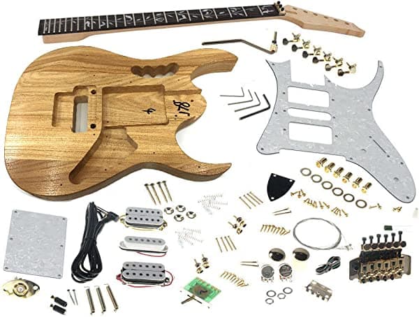 Solo Jem JEK-10 kit de guitarra estilo bricolaje, cuerpo de tilo, mástil de arce con incrustación Vine, hardware