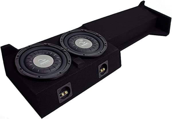 Compatible con Nissan Frontier Crew Cab 2005-2015, Harmony F104 doble 10", caja para subwoofer HA-SUB-PACKAGE291