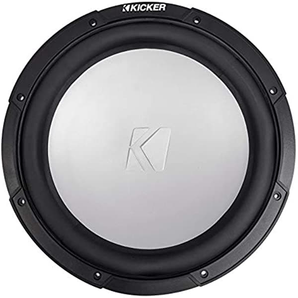 Kicker 45KMF124 Subwoofer de aire libre de 12 pulgadas, 600 W, 4 ohmios, reacondicionado