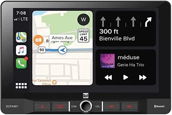 Dual DCPA901 - Receptor multimedia digital de 9 pulgadas con Bluetooth, Android Auto y Apple CarPlay con cable