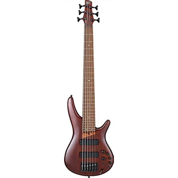 Ibanez SR Standard Series SR506E Bajo eléctrico Guitarra, Abalone Incrustación Oval Jatoba Diapasón, Marrón Caoba SR506E-BM