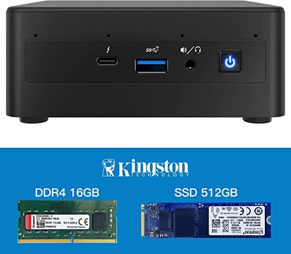 Geekplus Intel NUC, Intel NUC 11 Mini PC, Panther Canyon NUC11PAHi5, Win10 Pro Mini computadora, Intel Core i5-1135G7, hasta 4.2 GHz Turbo, 4 núcleos, gráficos Intel Iris Xe de 28 W, WiFi6, Thunderbolt 3 (16 GB RAM + 512 GB SSD) NUC11PAHi5 16GB+512GB