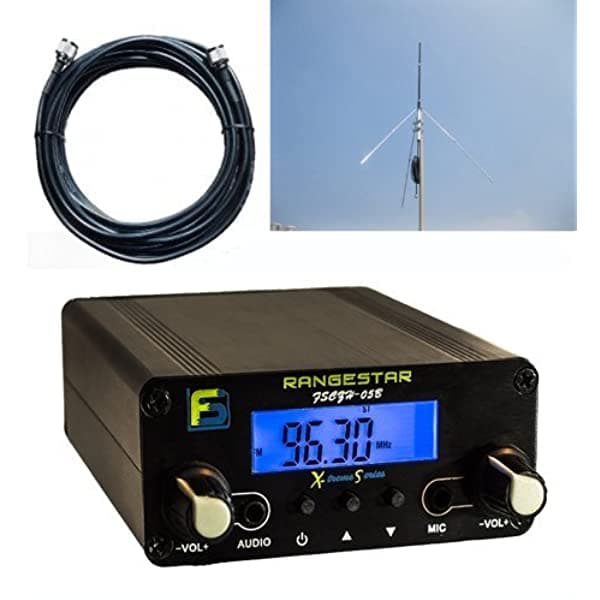 FS Electronics Oferta del paquete: transmisor FM de largo alcance de 0.5 W + kit de antena GP de onda de 1/4 (valor de dólar 200) 500mW+Rangemax 1.0Bundle