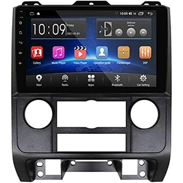 YULU Radio de coche en navegación para Ford Escape/Mazda Tribu 2007-2012, Android 10.0 estéreo 9 pulgadas pantalla táctil incorporada Carplay/Android Auto Support Bluetooth/FM/AM