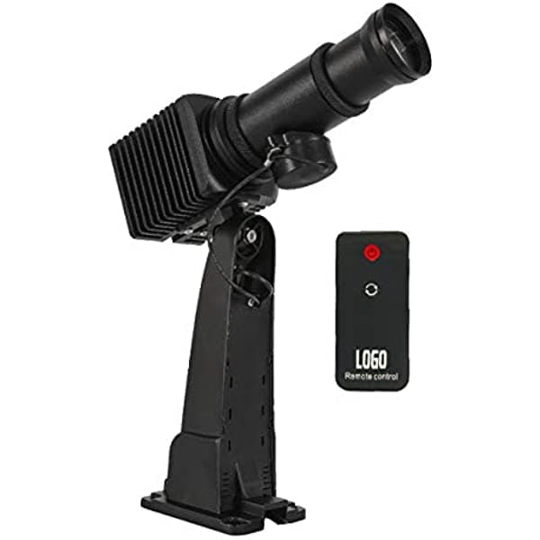 Logobos Proyector LED GOBO de 50 W, efecto escenario, luz estática/giratoria, zoom manual con control remoto, GOBO personalizado para hotel, boda, empresa, bar GS-E1