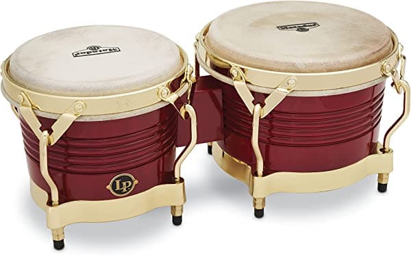 Latin Percussion M201-RW LP Matador Wood Bongos - Blaze Rojo/Dorado Tono