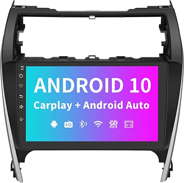 litillbuly Android 10.0 [2 GB+32 GB] Radio de coche compatible con Toyota Camry 2012 2013 2014, pantalla táctil de 10 pulgadas con GPS/FM/WiFi/USB, compatible con SWC, carplay inalámbrico/con cable Android Auto