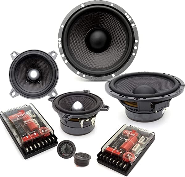 SG-165A3 - Altavoces de componentes de 3 vías de acceso focal de 6,5" + 4"