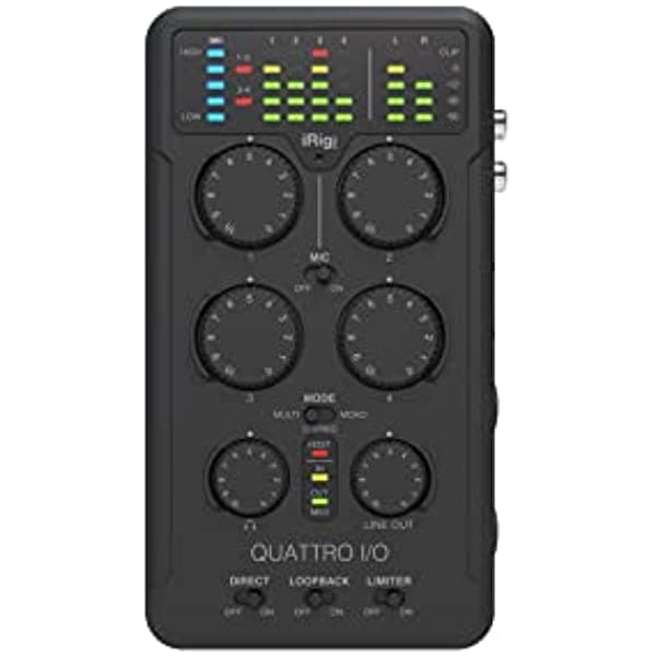 IK Multimedia iRig Pro Quattro I/O de 4 entradas interfaz y mezclador profesional de grabación de campo IP-IRIG-QUATTRO-IN