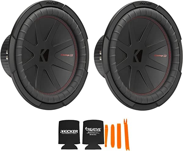 KICKER Woofer Comp R de 12 pulgadas incluye dos paquetes virtuales 48CWR122 de 2 ohmios KICKERBDL210211-06