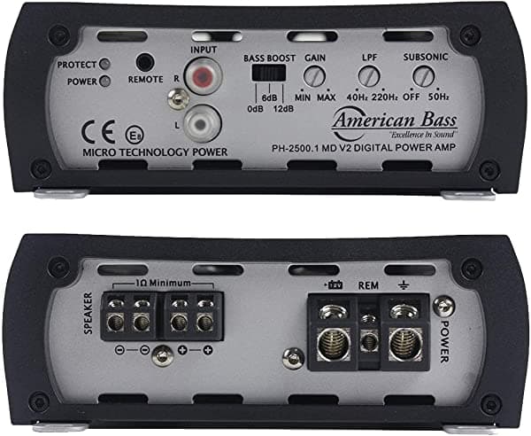 American Bass Amplificador digital PH-2500.1-MD-V2 clase D para coche