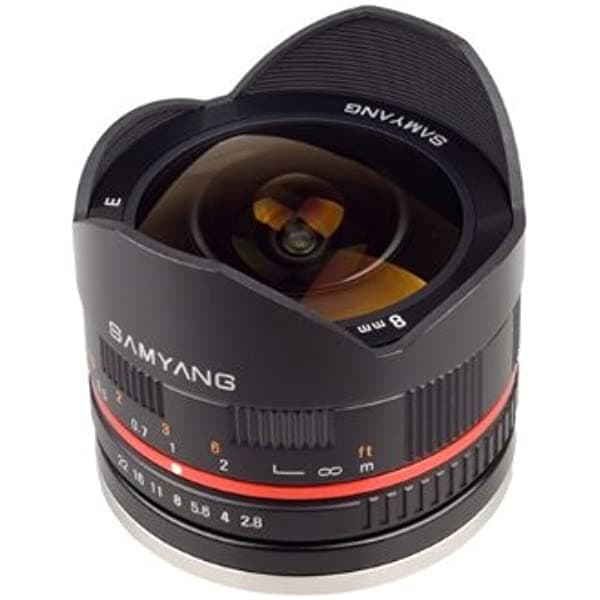 Samyang F2.8 UMC ojo de pez II (negro) de la lente para Canon EF-M cámaras de sistema compacto SY8MBK28-M