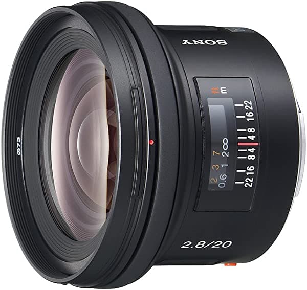 Sony SAL-20F28 0.787 in f/2.8 lente gran angular para Sony Alpha Digital SLR cámara
