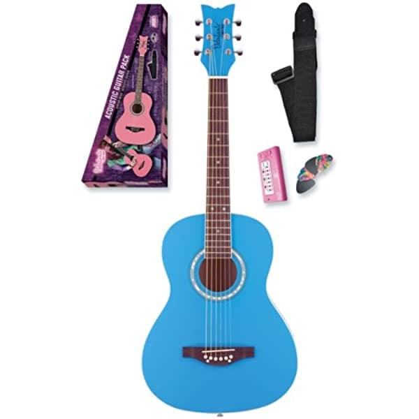 Daisy Rock Debutante Jr. Miss acústica escala corta Pack, Cotton Candy Azul 14-7212