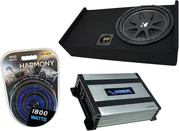 Compatible con Ford F-150 Super Cab 2009-2020 - Kicker Comp C12 Caja para subwoofer simple 12" y amplificador Harmony HA-A400.1 KICKER16-PACK1852-H