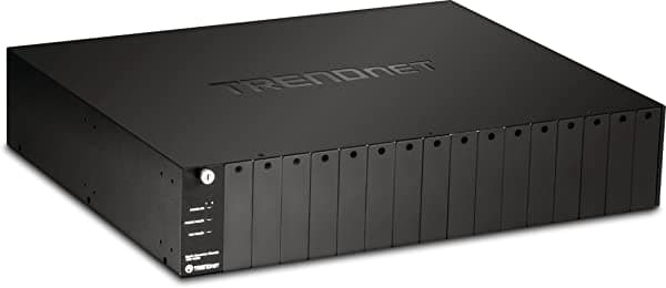 TRENDnet 16-Bay Fiber Converter Chassis System SNMP Management Module TFC-1600 (Black) 16Mbit/s adaptador y tarjeta de red