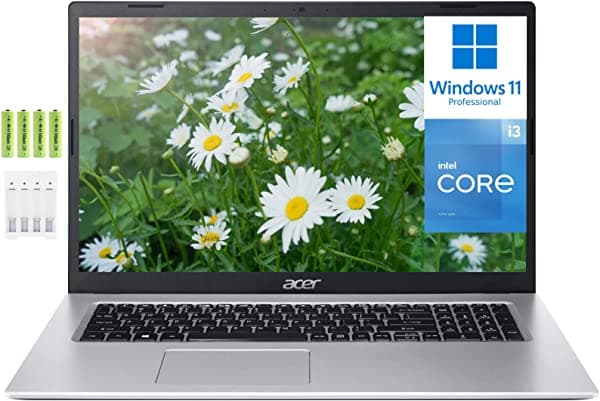 [Windows 11 Pro] Acer Aspire 3 17 17.3 pulgadas HD+ notebook empresarial, Intel de doble núcleo i3-1115G4 de 11ª generación, 36 GB de RAM, SSD PCIe de 2 TB, gráficos Intel UHD, WiFi 5, Bluetooth 5.0, cámara web, HDMI, con batería ‎Acer Laptop