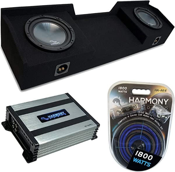 Compatible con Chevy Silverado Extended Cab Harmony Bundle R104 Dual 10" caja para subwoofer y HA-A400.1 HA-SUB-PACKAGE172-H