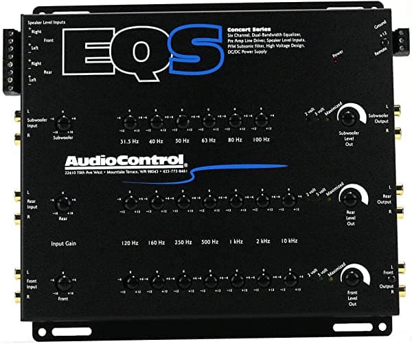 AudioControl EQS - Ecualizador de montaje en tronco de seis canales, color negro EQS BLACK