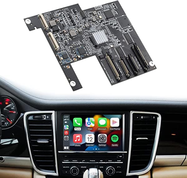FeirTon ISUDAR 2022 Nuevo módulo inalámbrico PCM 3.1 Carplay y Android Auto para Porsche Panamera Cayenne Macan Cayman Boxster 911 718 compatible con cámara de marcha atrás, sensor de estacionamiento, espejo de enlace de volante CP31DCBSJ8813WP3