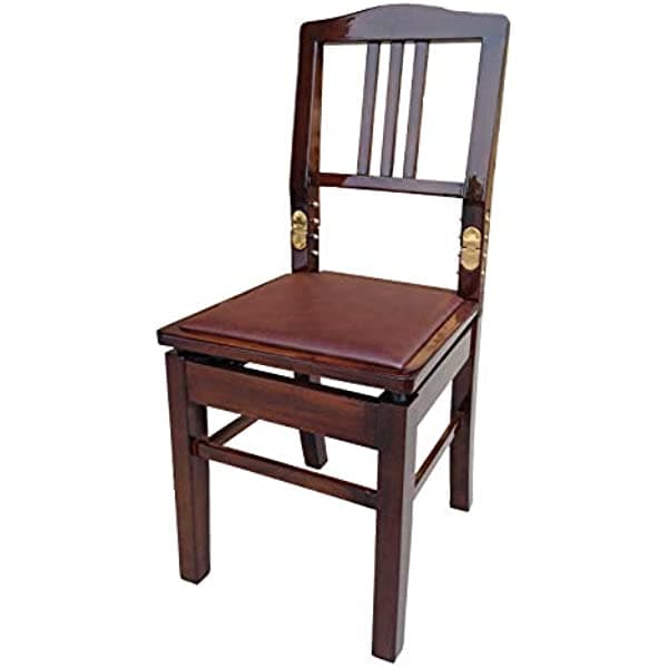 CPS Imports Banco de silla de piano ajustable con ajuste rápido en nogal G2-W