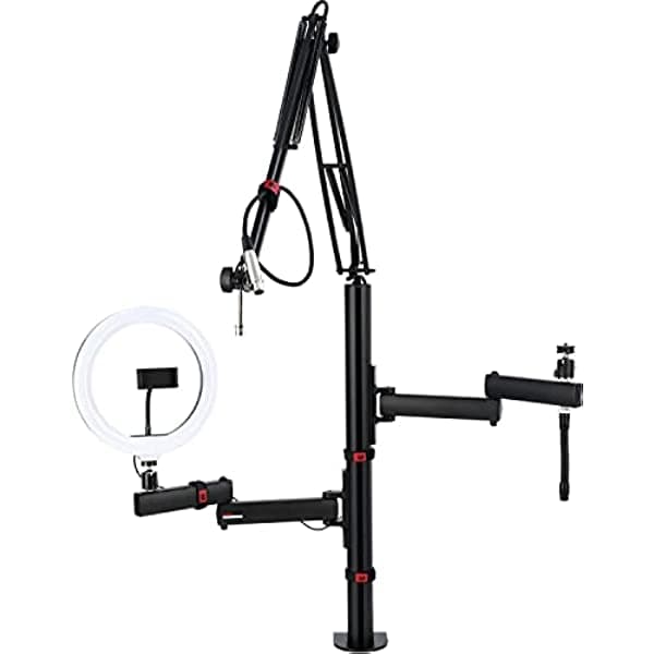 Gator Frameworks Árbol creador de contenido todo en uno con accesorios de luz, micrófono y cámara (GFW-ID-CREATORTREE)