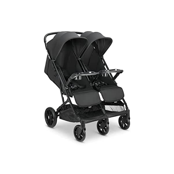 Joovy Kooper RS2 Cochecito Doble Liviano con Bandejas para Snacks, Plegado con una Mano, Asientos Reclinan Multi-Posición y Bolsillos con Cierre