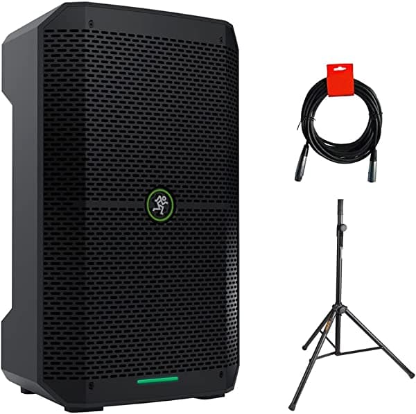 Mackie Thump Go - Altavoz Portátil Con Batería Bluetooth De 8 Pulgadas Con Soporte De Altavoz De Acero Y Cable Xlr-Xlr