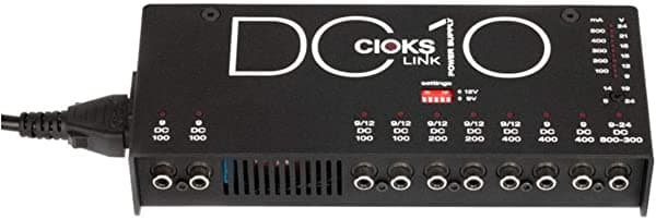 CIOKS DC10 Link 9V, 12V, 24V DC Fuente de alimentación universal con 10 salidas aisladas y 17 cables flexibles para pedales de efecto, compatible con tonos radiales, EHX, Line 6 M9, Blackstar Overdrives y más