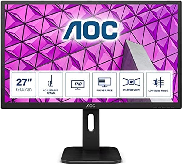 AOC Pro-line 27P1 - Monitor de computadora LED Full HD de 27 pulgadas, color negro mate