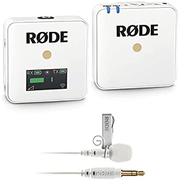 Rode Sistema inalámbrico GO compacto con transmisor y receptor, blanco, con micrófono Rode Lavalier GO de calidad profesional, color blanco WIGO-W A