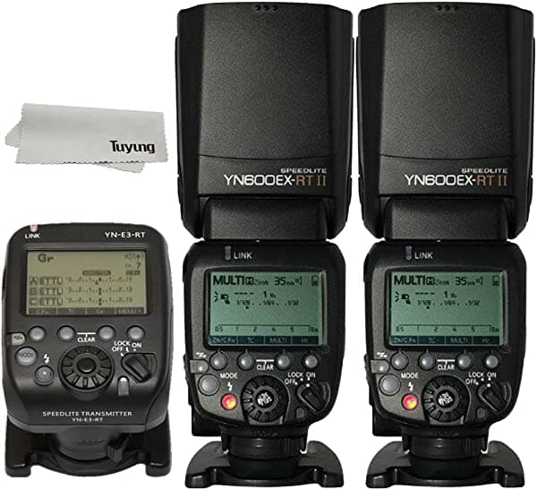 YONGNUO 2 Pack YN600EX-RT II Auto TTL HSS Flash Speedlite y controlador YN-E3-RT para Canon 5D3 5D2 7D Mark II 6D 70D 60D 650D 2 x YN600EX-RT II+YN-E3-RT