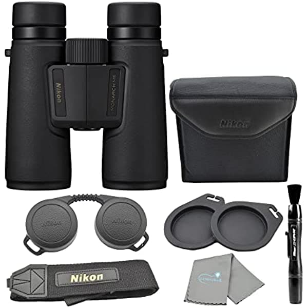 Nikon Monarch M5 - Binoculares de 12 x 42 con paño Lumintrail y bolígrafo de lente 16769