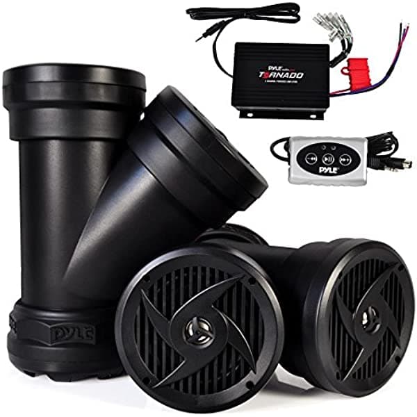 Pyle plabtv660 Off-Road altavoz bluetooth impermeable Powered sistemas de sonido, Conjunto de 2