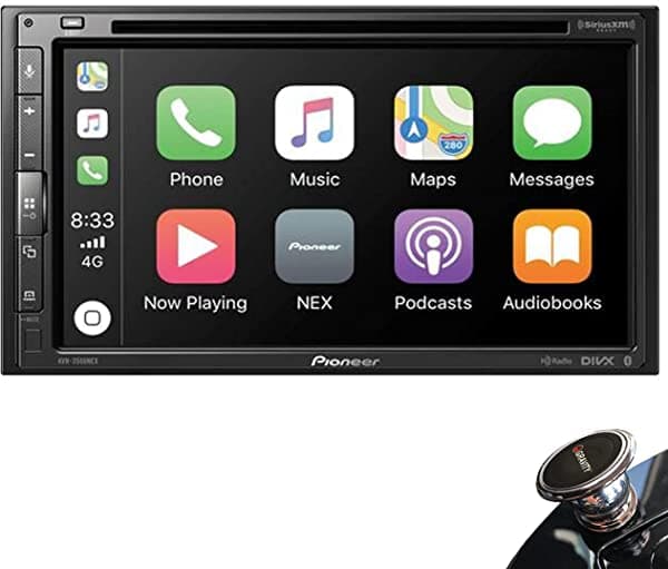 PIONEER AVH-2500NEX - Receptor estéreo de DVD/MP3 con pantalla táctil de 2 DIN con Bluetooth, Apple CarPlay y Android Auto Compatibilidad + soporte magnético para teléfono AVH-2500NEX+MAGNET