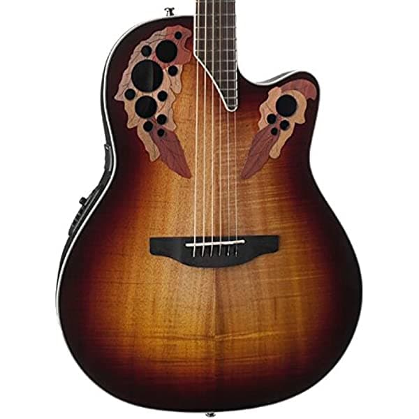 Unknown Ovation Celebrity Elite Plus - Guitarra electroacústica con figura de Koa, Koa Burst CE48P-KOAB