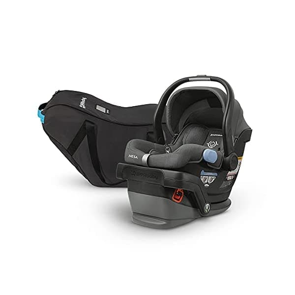 UPPAbaby MESA - Butaca para auto infantil (blanco y gris marl) + bolso de viaje para MESA ‎1017-MSA-US-JOR/0295