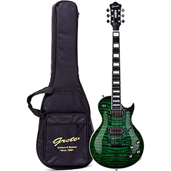 Grote LPS-003 Bobinas de guitarra eléctrica de cuerpo sólido que se dividen con Gigbag (verde)