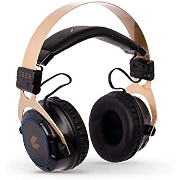 CEEK VR 360 - Auriculares inalámbricos Bluetooth con graves profundos, vibraciones 4D, micrófono desmontable y controles táctiles hápticas, color dorado SP10X4D-B