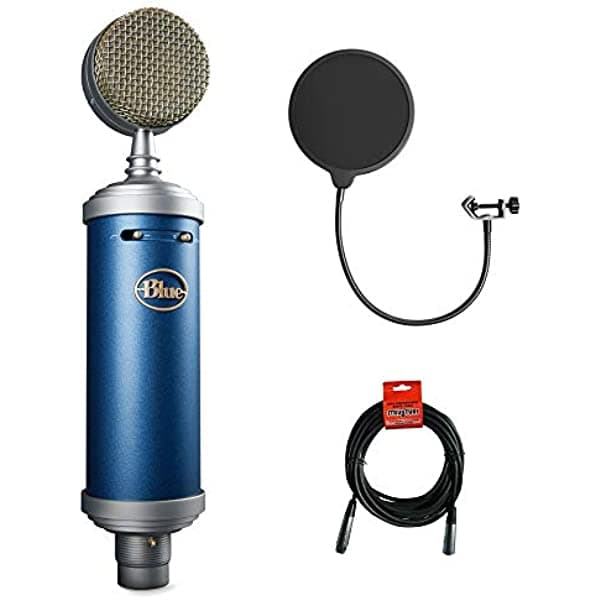 Blue Bluebird SL Micrófono de estudio de condensador de diafragma grande con filtro Kellopy Pop y paquete de cable XLR SG_B079Y4GN3V_US