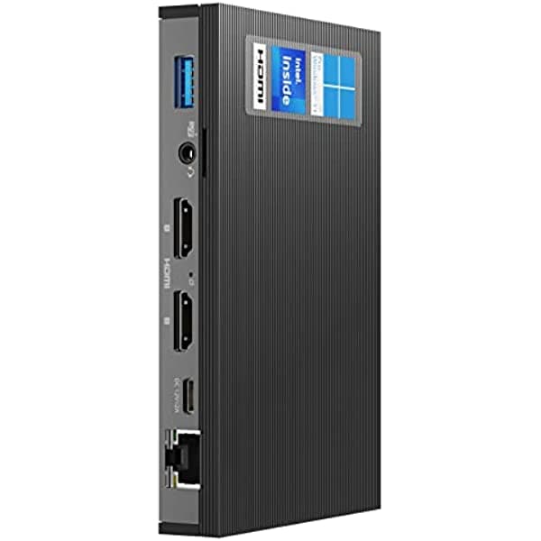 MeLE Mini PC, Quieter2Q Windows 11 Pro Mini PC sin ventilador, Celeron J4125 8G 256G computadora de escritorio pequeña compatible con doble salida 4K, WiFi dual, Gigabit Ethernet, BT4.2, PC de factor de forma pequeño para negocios/industria
