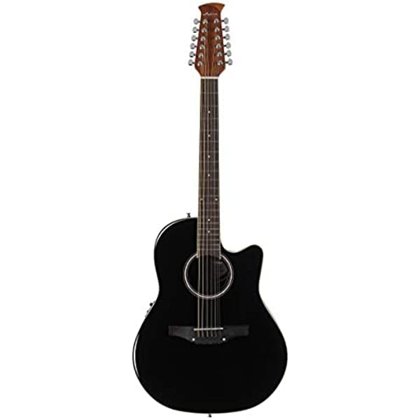 Unknown Ovation aplausos balladeer ab2412ii-5 Mid Profundidad 12-string acoustic-electric Guitarra, Negro