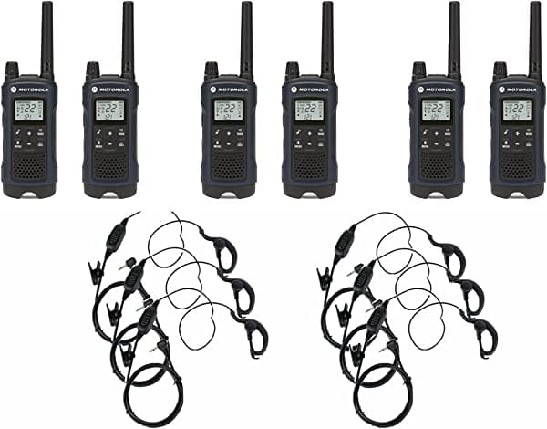 Motorola T460 Handy / Walkie Talkie pack de 6 con 6 auriculares de gancho ‎ABCD