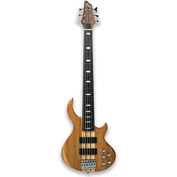 Gstyle Fretless - Guitarra eléctrica de bajo de 6 cuerdas Millettia Laurentii + Okoume KB5F-200C-Gold