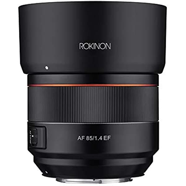Rokinon Lente F1.4 AF de 3.346 in para montaje Canon EF, negro (IO85AF-C)