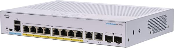 Switch administrado Cisco Business CBS350-8P-E-2G | 8 puertos GE | PoE | Ext PS | Combo 2x1G | garantía limitada de por vida (CBS350-8P-E-2G-NA)
