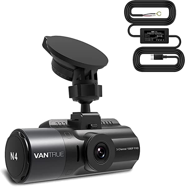 Paquete: Vantrue N4 dash cam de tres canales + kit de cable duro